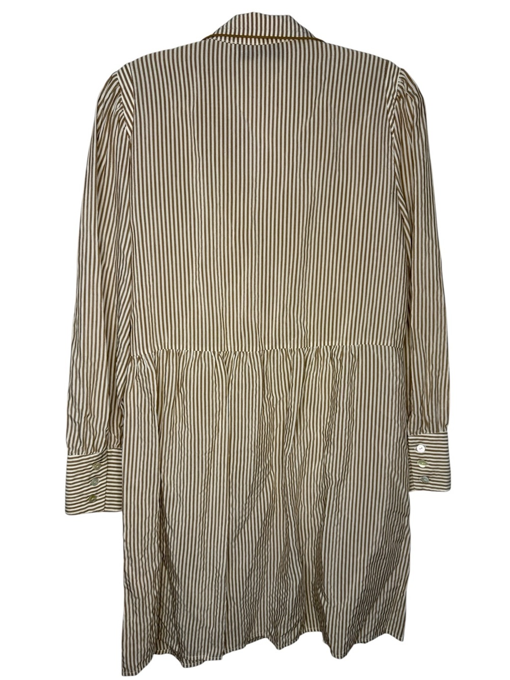 Tuckernuck Brown and White Striped Button-Front Dress size Medium - Picture 2 of 6